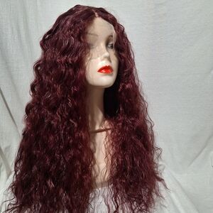Human Hair Blend Lace Front Wig. 26 Inches Long .
